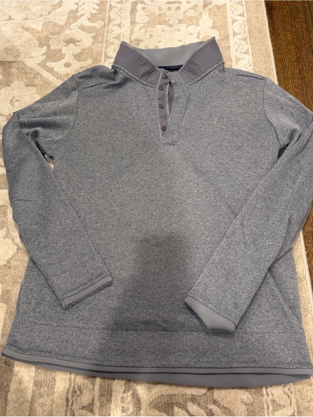 Under Armour Men's Heather Grey Snap-Quarter Pullover